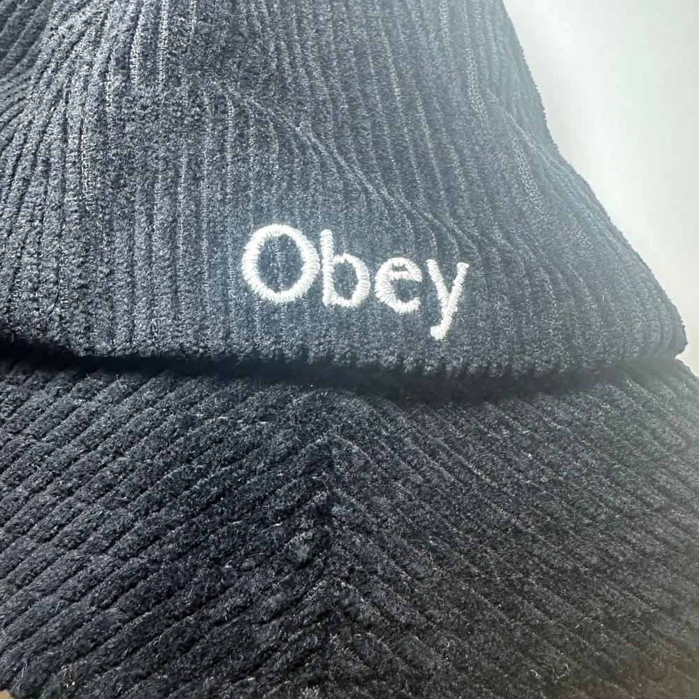 Obey Black Corduroy Bucket Hat New